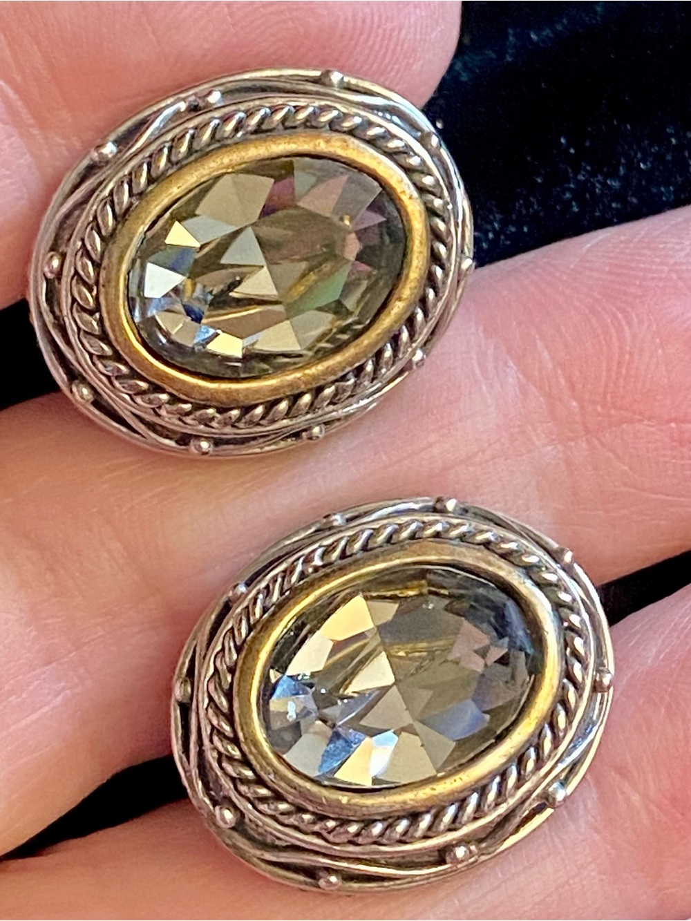 Exceptional vintage Joan Collins pierced earrings